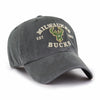 Milwaukee Bucks 47 Brand Brockman Clean Up Dad Hat Vintage Charcoal