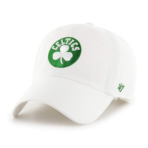 Boston Celtics White 47 Brand Clean Up Dad Hat