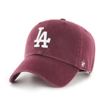 Los Angeles Dodgers Dark Maroon 47 Brand Clean Up Dad Hat