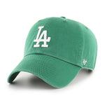 Los Angeles Dodgers Kelly Green 47 Brand Clean Up Dad Hat