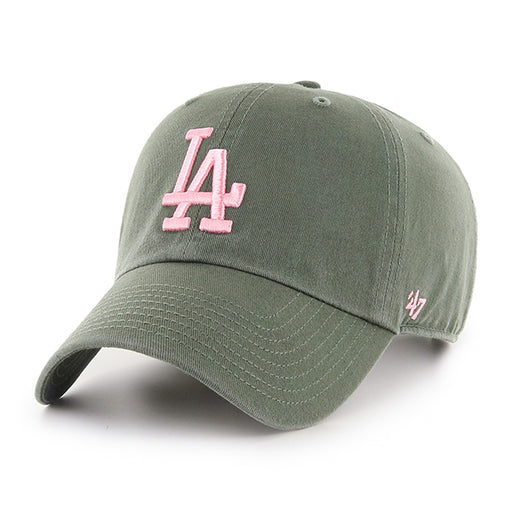 Los Angeles Dodgers Moss Green Pink 47 Brand Clean Up Dad Hat