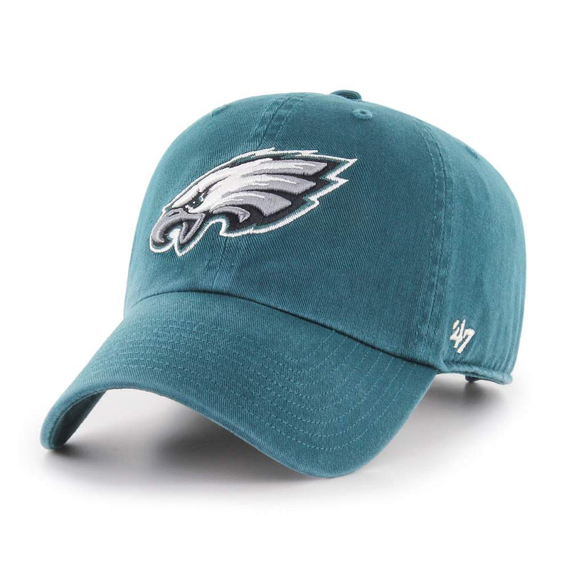 Philadelphia Eagles 47 Brand Clean Up Dad Hat Pacific Green