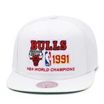 Chicago Bulls Mitchell & Ness Retro Snapback Hat White/1991 NBA Champions