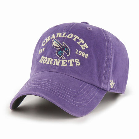 Mitchell & Ness Charlotte Hornets Snapback Hat -  White/Teal/Purple/Paintstroke - Basketball Cap for Men
