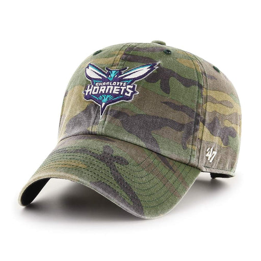 Charlotte Hornets 47 Brand Clean Up Dad Hat Washed Camo