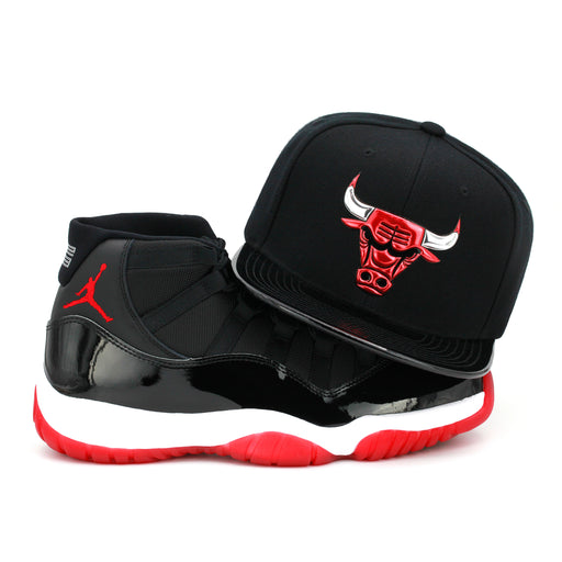Chicago Bulls Mitchell & Ness Snapback Hat Black/Red/Patent Leather