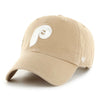 Philadelphia Phillies Cooperstown 47 Brand Clean Up Dad Hat Khaki