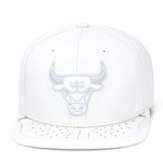 Chicago Bulls Mitchell & Ness Snapback Hat For Jordan 1 Mid Triple White 2.0