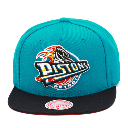 Detroit Pistons Mitchell & Ness 2-tone Classic Snapback Hat Teal/Black
