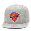 New York Knicks Mitchell & Ness Team Heather 2.0 Snapback Hat Grey Heather