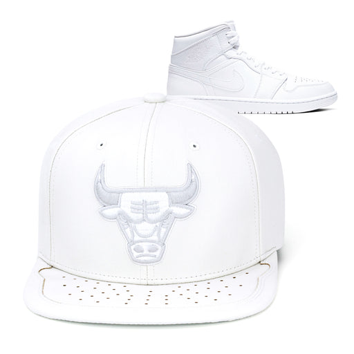 Chicago Bulls Mitchell & Ness Snapback Hat For Jordan 1 Mid Triple White 2.0