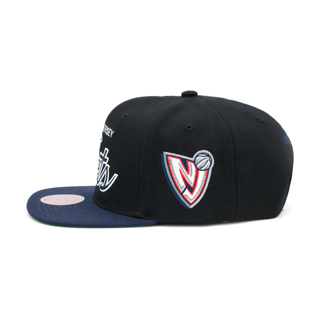 New Jersey Nets Mitchell & Ness Team Script 2.0 Snapback Hat Black/Navy