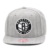 Brooklyn Nets Mitchell & Ness Team Heather 2.0 Snapback Hat Grey Heather