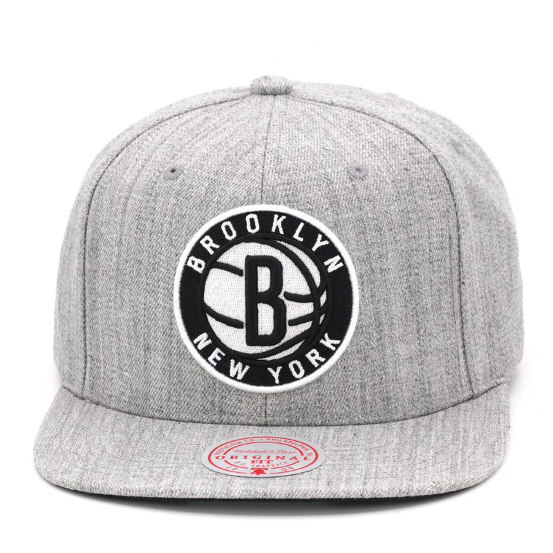 Brooklyn Nets Mitchell & Ness Team Heather 2.0 Snapback Hat Grey Heather