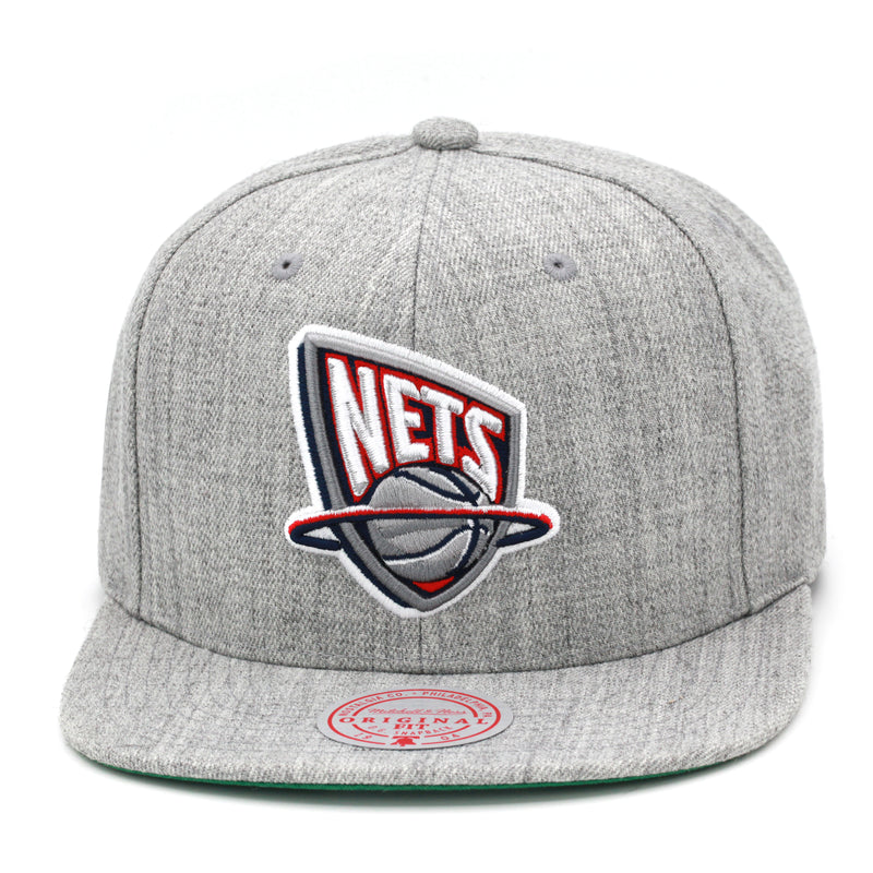 New Jersey Nets Mitchell & Ness Team Heather 2.0 Snapback Hat Grey Heather
