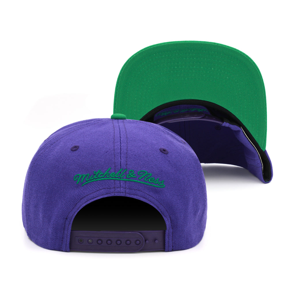 New Orleans Jazz Mitchell & Ness Team 2-tone 2.0 Snapback Hat Purple/Green
