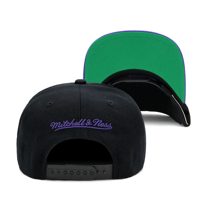 New Orleans Jazz Mitchell & Ness Team Script 2.0 Snapback Hat Black/Purple