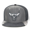 Chicago Bulls Mitchell & Ness Snapback Hat For Jordan 5 Retro Wolf Grey