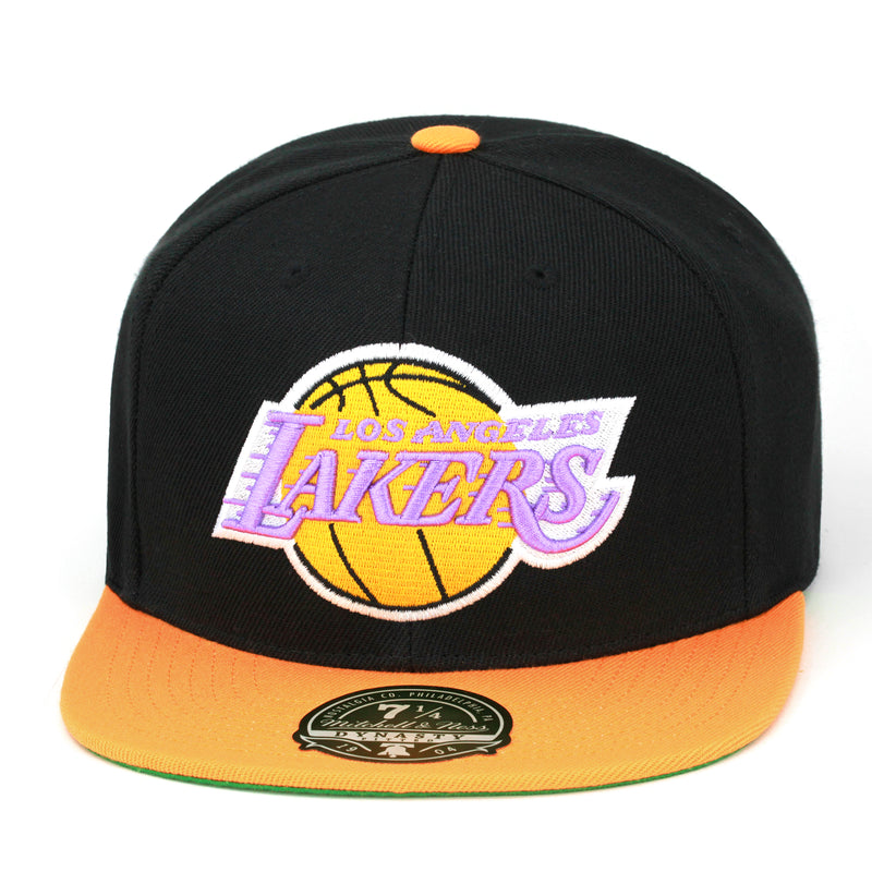 Los Angeles Lakers Mitchell & Ness Fitted Hat Black/Yellow Gold