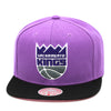 Sacramento Kings Mitchell & Ness Snapback Hat Pastel Purple/Pink Bottom