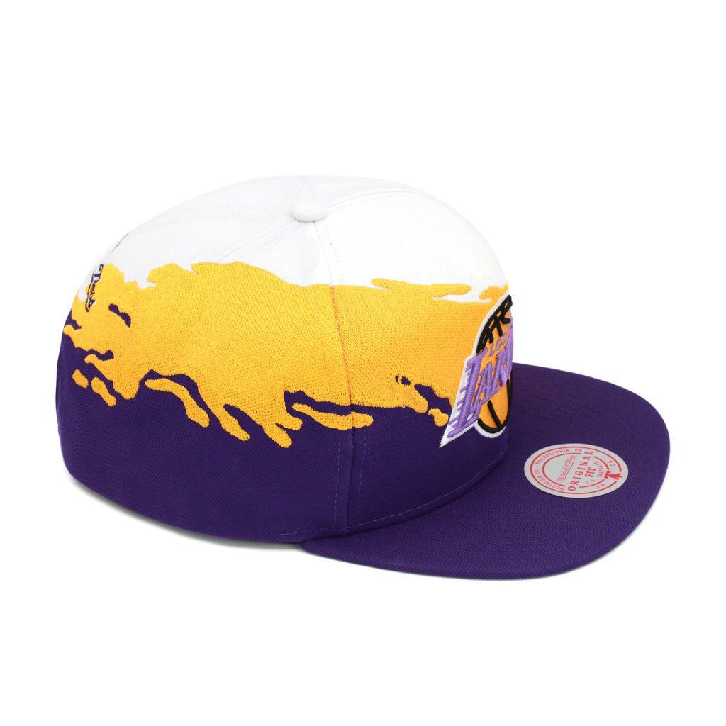 Los Angeles Lakers Mitchell & Ness Paintbrush Snapback Hat Yellow/Purple/White