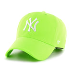New York Yankees Neon Green 47 Brand Clean Up Dad Hat