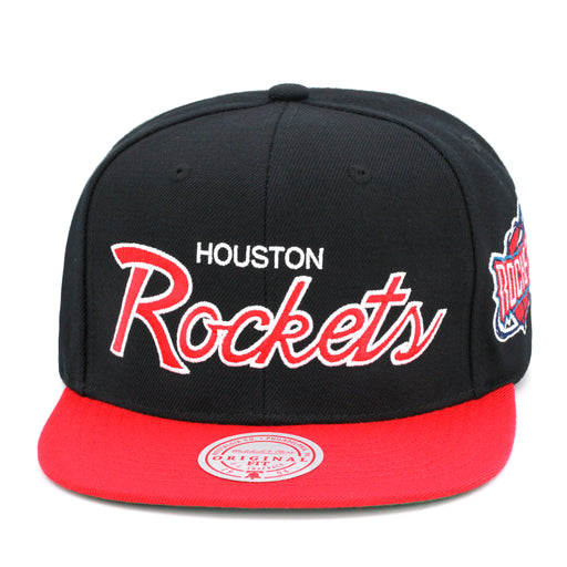 Houston Rockets Mitchell & Ness Team Script 2.0 Snapback Hat Black/Red