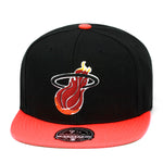 Miami Heat Mitchell & Ness Fitted Hat Black/Orange