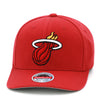 Miami Heat Mitchell & Ness Flexfit Curved Brim Snapback Hat Brick Red