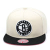 Brooklyn Nets Mitchell & Ness Snapback Hat Light Grey/Pink Bottom