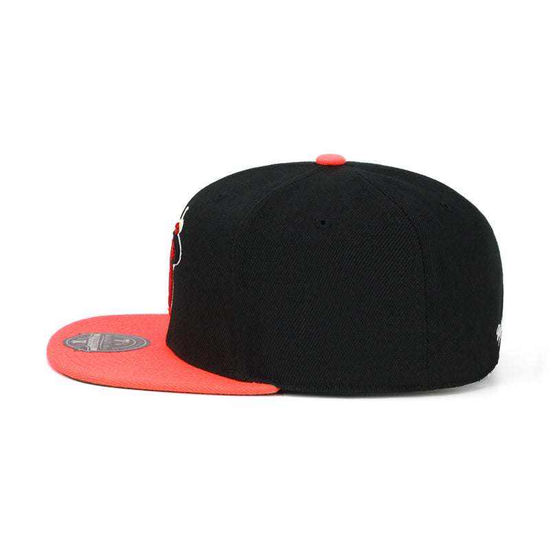 Miami Heat Mitchell & Ness Fitted Hat Black/Orange