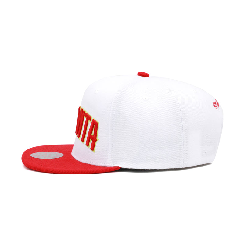 Atlanta Hawks Mitchell & Ness NBA Core Basic Snapback Hat White/Red