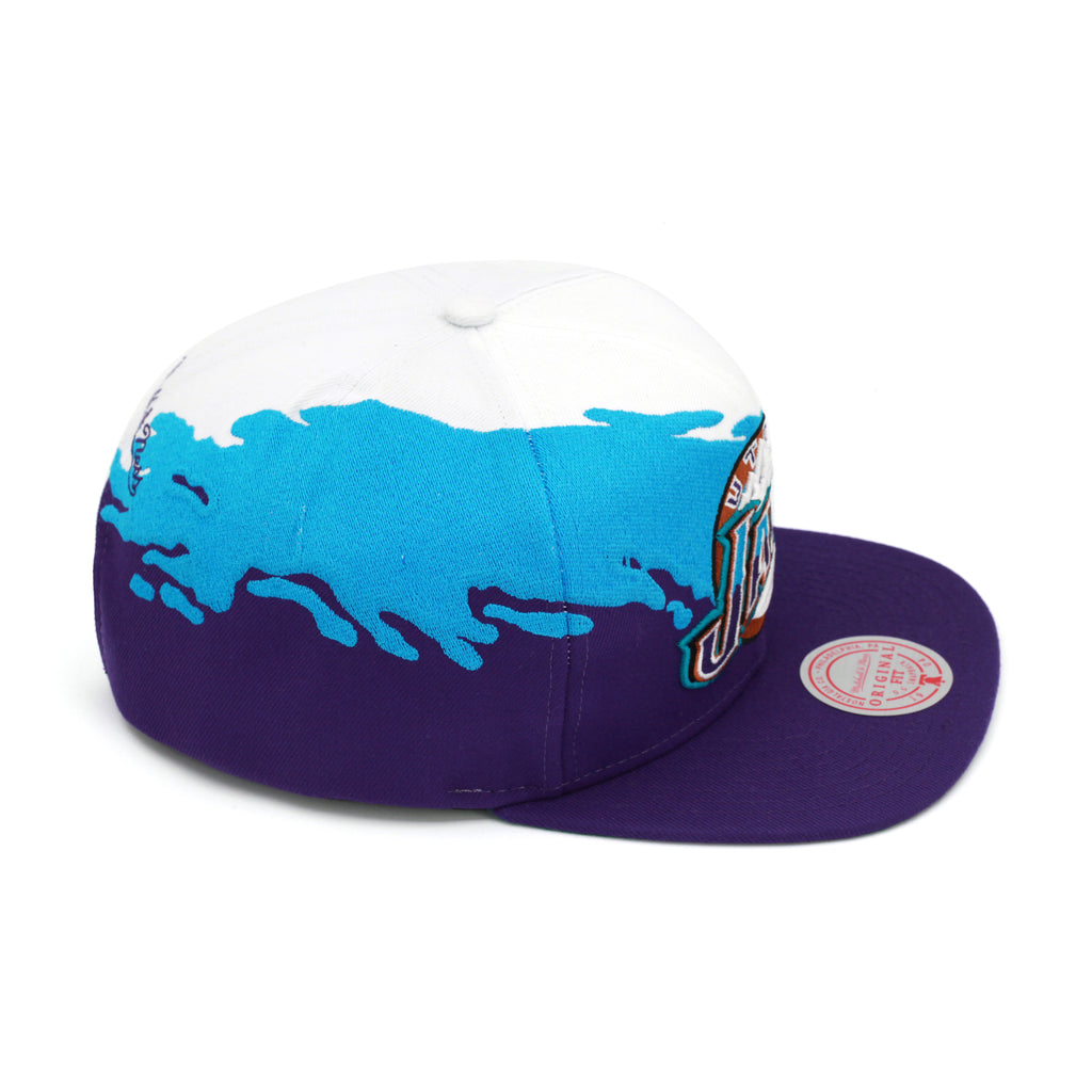 Utah Jazz Mitchell & Ness Paintbrush Snapback Hat Teal/Purple/White