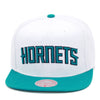 Charlotte Hornets Mitchell & Ness Core Basic Snapback Hat White/Teal