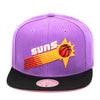 Phoenix Suns Mitchell & Ness Snapback Hat Pastel Purple/Pink Bottom
