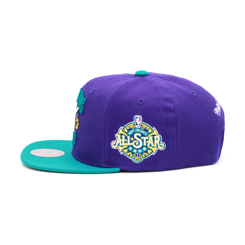 New Orleans Hornets All Star 2008 Mitchell & Ness Snapback Hat Purple/Teal