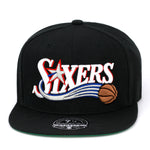 Philadelphia 76ers Mitchell & Ness Fitted Hat Black