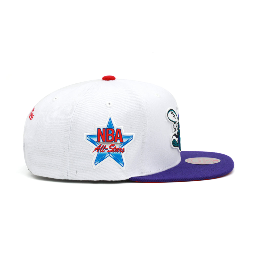 Charlotte Hornets 1991 All Star Game Mitchell & Ness Snapback Hat White/Purple