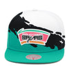 San Antonio Spurs Mitchell & Ness Paintbrush Snapback Hat Black/Teal