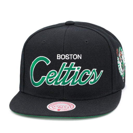 Boston Celtics Mitchell & Ness Team Script 2.0 Snapback Hat Black