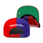 Toronto Raptors Mitchell & Ness Snapback Hat Purple/Red/Diamond Cut
