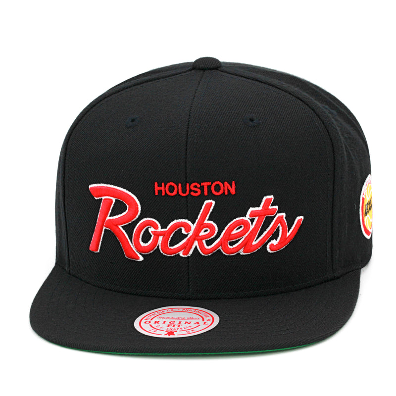 Houston Rockets Mitchell & Ness Snapback Hat Black/Script
