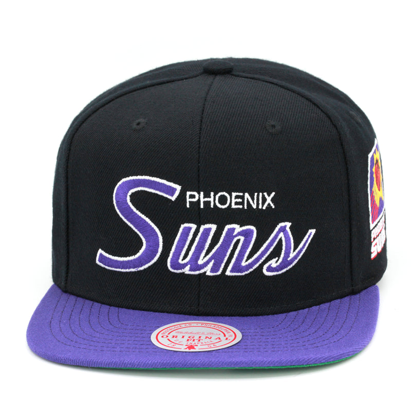 Phoenix Suns Mitchell & Ness Snapback Hat Black/Purple/Script