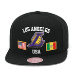 Los Angeles Lakers Mitchell & Ness Snapback Hat "City Flag" Black