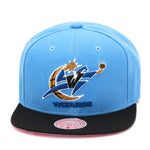 Washington Wizards Mitchell & Ness Snapback Hat Pastel Blue/Pink Bottom