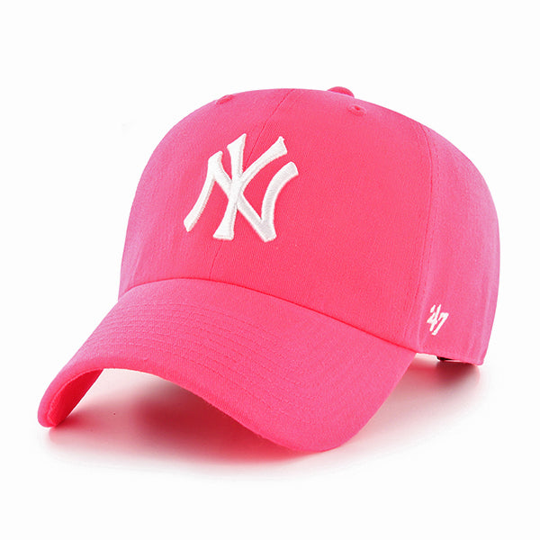 New York Yankees Neon Pink 47 Brand Clean Up Dad Hat