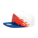 New York Knicks Mitchell & Ness Paintbrush Snapback Hat Orange/Royal