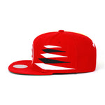 Atlanta Hawks Mitchell & Ness Snapback Hat Yellow/Red/Diamond Cut