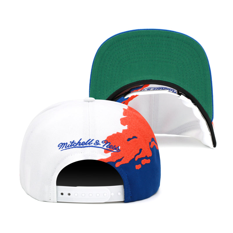 New York Knicks Mitchell & Ness Paintbrush Snapback Hat Orange/Royal