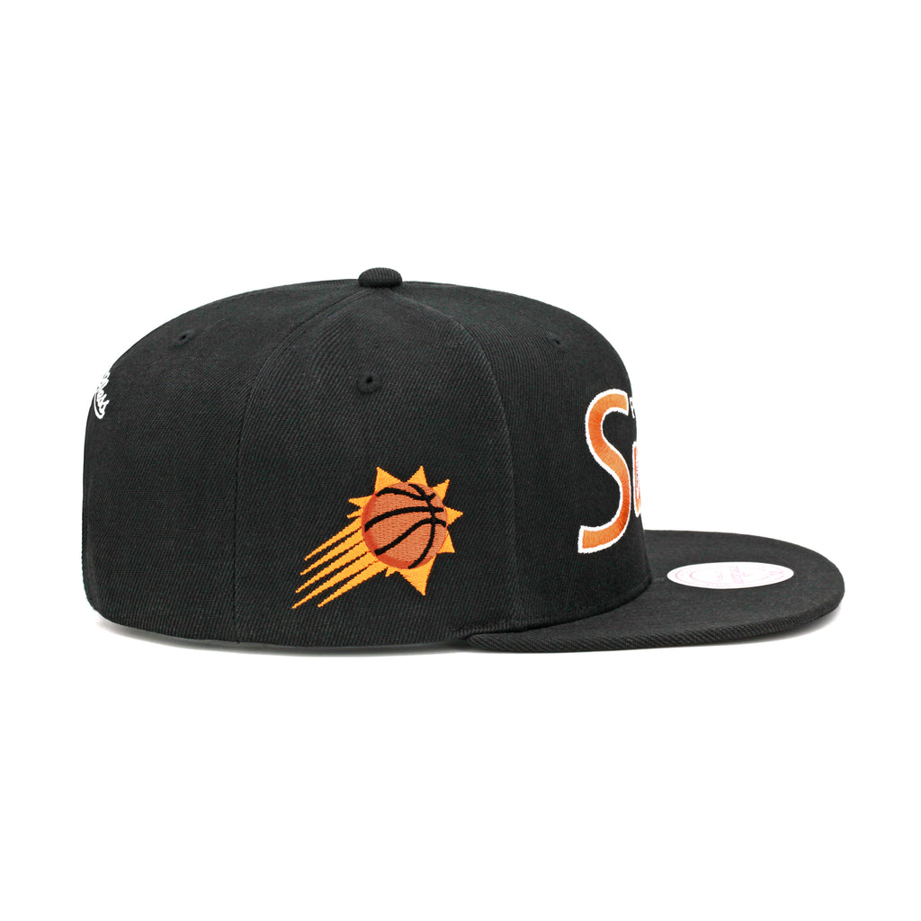 Phoenix Suns Black Script Mitchell & Ness Snapback Hat